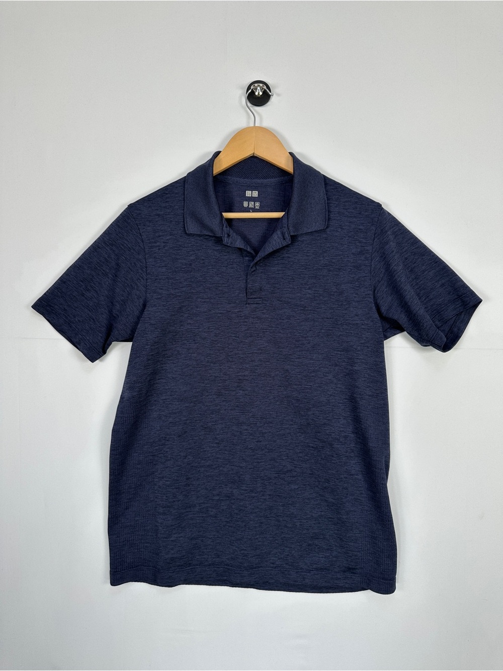 Uniqlo DRY EX Polo Shirt Navy Performance Quick Dry Breathable Size L NWOT